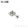 IMPLANT GRADE TITANIUM THREADLESS PUSH IN MULTI CZ PLAIN BALL LABRET STUD SET